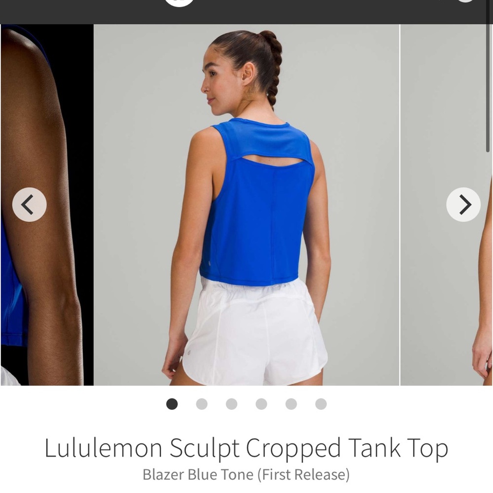 Lululemon Sculpt tank crop size 6 blazer blue tone